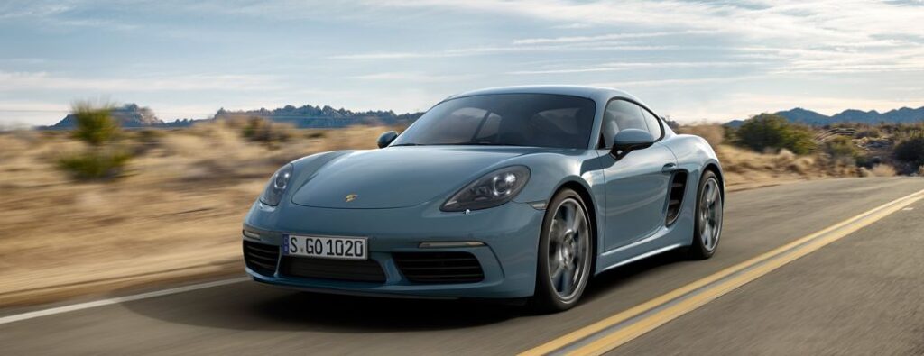 Front three quarter view of the 2024 Porsche 718 Cayman o 1 Top Best Sports Car Under 70k 2024: Affordable Performance & Style