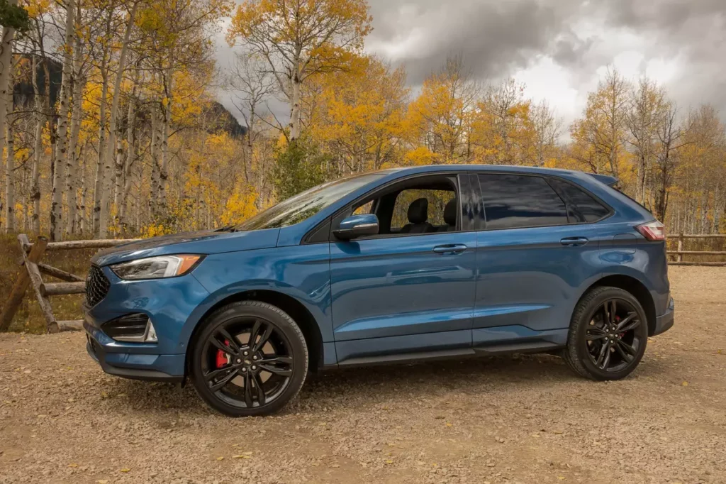 02 ford edge st 2019 blue exterior front profile 1 Top Cars Similar To Hyundai Santa Fe: Best Alternatives